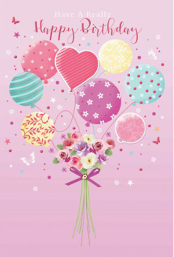 This birthday-themed illustration offers a dreamy mix of balloons and blooms that would feel at home in the refined streets of Belgravia. The background is a smooth blush pink, gentle and calming, allowing the colours of the central design to glow softly, much like lights reflected in the windows along Eaton Place at dusk. A cluster of pastel balloons lifts from the middle of the image, creating the sense of a bouquet floating effortlessly upward. The balloons shimmer in shades of delicate pink, pale fuchsia, lavender, sea-glass green, buttery yellow, and silvery teal. Each one wears a different decorative pattern: some are wrapped with loose, curling stripes; others are dotted with candy-like spots; a few are adorned with miniature flowers, hearts, and tiny stars. A central heart-shaped balloon seems to radiate warmth, gently anchoring the viewer's gaze. At the base, a hand-tied bouquet of birthday flowers grounds the airy scene. The arrangement features small roses and daisy-like blossoms with soft, layered petals that shift from cream to blush and muted mauve, as if brushed with watercolour. You can almost imagine the florist's careful hands arranging each stem, much like those at Florists Belgravia crafting a bespoke gift for a special celebration. The flowers feel freshly cut and cool to the touch, their imagined scent light and comforting. A rich purple satin bow encircles the stems, its loops adding a polished finishing touch. Dancing around the composition are tiny butterflies and starbursts, suggesting a gentle breeze and an atmosphere of joyful wonder. The mood is one of quiet jubilation, transforming a birthday wish into a moment of tender, pastel-coloured delight that echoes the elegance of Belgravia.
