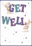 Cheerful and uplifting, this illustrated get well card radiates the optimism so often seen in Belgravia's vibrant flower shops. Two delightful characters-a teddy bear and a lovable puppy-seem to spring from the creamy background, balancing the large, colour-rich 'Get Well' letters that dominate the design. Indigo and teal hues in the message add a graceful vibrancy, their tones reminiscent of the blooms along Elizabeth Street. Scattered with blue and purple stars, the card sparkles with a whimsical, heartfelt energy, much like the ambiance of local community gatherings. The bear's illustrated fur appears irresistibly soft, the puppy's velvety ears inviting touch-textures so tangible they evoke the gentle embrace of hand-chosen flowers. This card, thoughtfully paired with a bouquet from Florists Belgravia, is crafted to deliver genuine kindness and comfort to those recovering across the neighbourhood, spreading warmth from Eaton to Eccleston Squares.